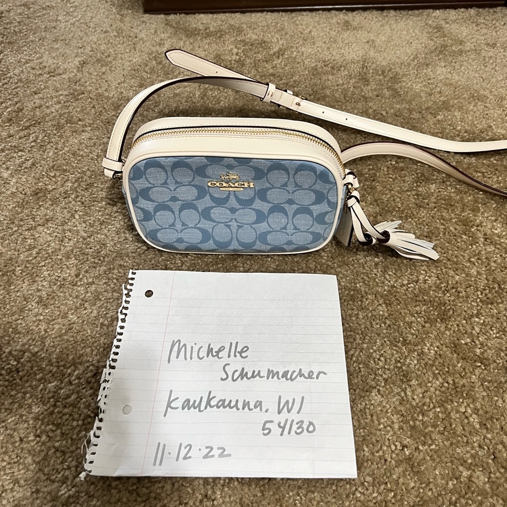 Coach Mini Chambray Denim Camera Bag